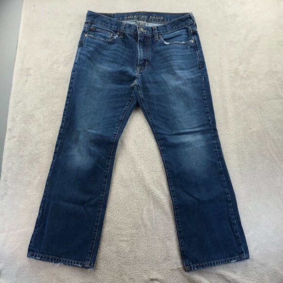 American Eagle Mens Jeans Size 33x30 Orignal Bootcut Classic Blue Denim Casual - Picture 16 of 16
